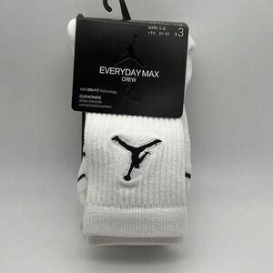 Nike Jordan Everyday Max Unisex Crew Socks (3 Pack) Women 4-6 Small NWT